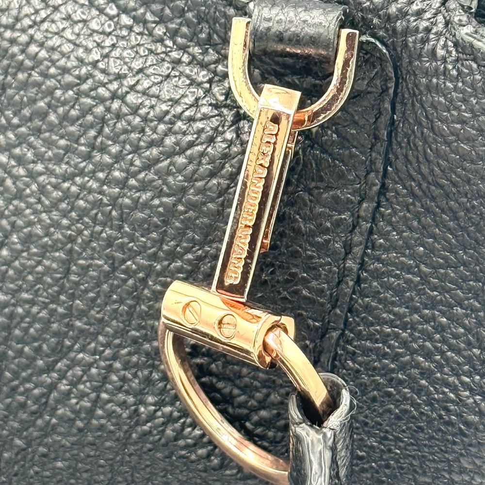ALEXANDER WANG Marion Prisma Black Pebbled Leather & Rose Gold Crossbody Bag - Picture 10 of 16